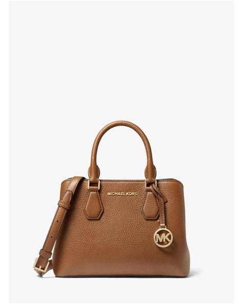 michael kors brown pebble leather bag|Michael Kors mercer small bag.